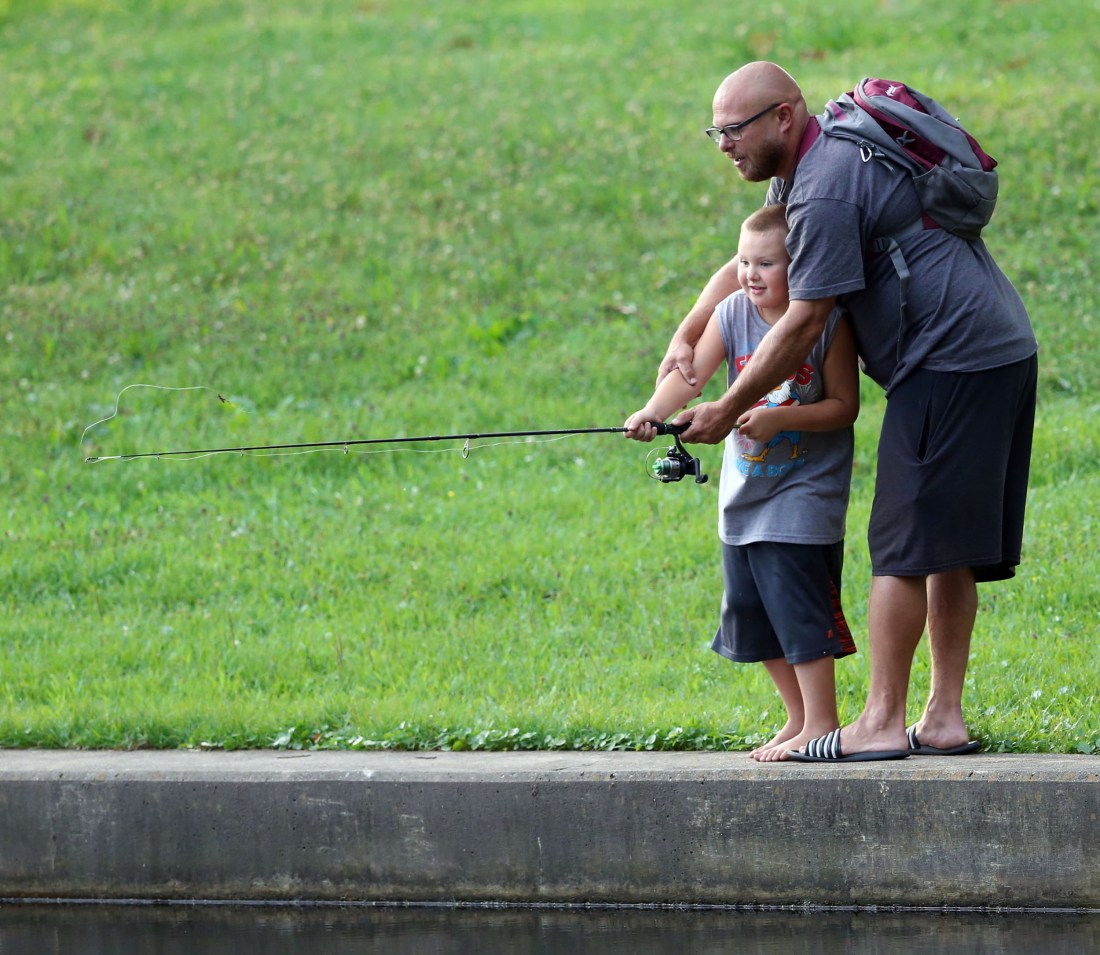 Father and son fishing
